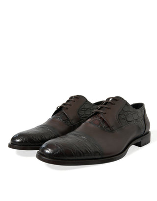 Zapatos formales marrones de cuero exótico para hombre