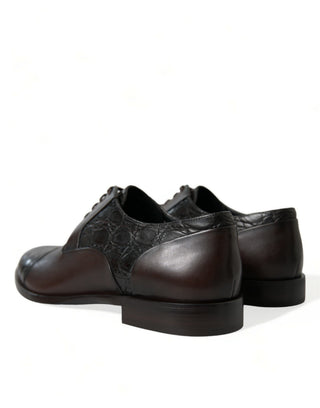 Zapatos formales marrones de cuero exótico para hombre