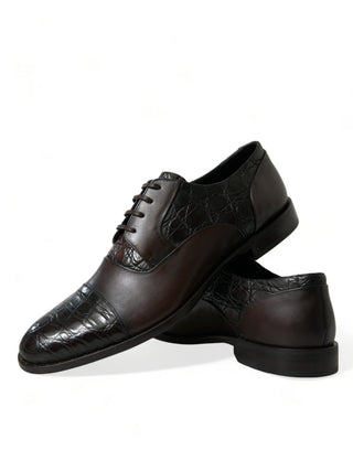 Zapatos formales marrones de cuero exótico para hombre