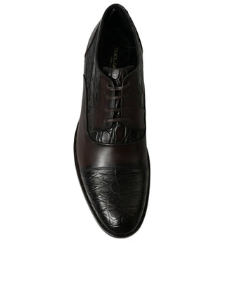 Zapatos formales marrones de cuero exótico para hombre