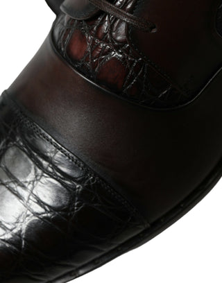 Zapatos formales marrones de cuero exótico para hombre