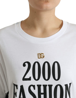 Camiseta blanca con estampado de eslogan y detalles de cordones
