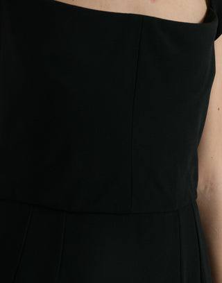 Vestido sin mangas negro de viscosa cady