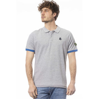 Polo gris de algodón para hombre