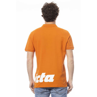 Oranges Baumwoll-Polohemd für Herren