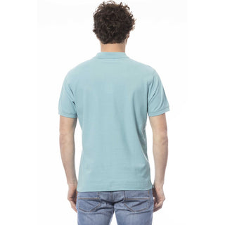 Polo azul claro de algodón para hombre