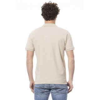 Polo beige de algodón para hombre