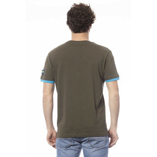 Camiseta verde de algodón para hombre
