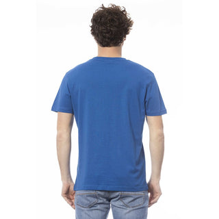 Blaues Baumwoll-Herren-T-Shirt