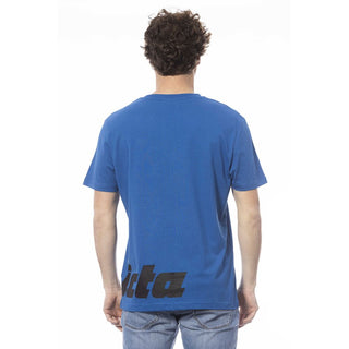 Blaues Baumwoll-Herren-T-Shirt