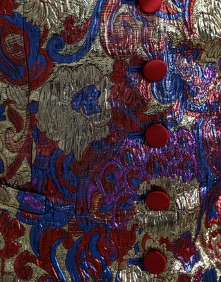 Mehrfarbige Jacquard-Knopfwesten-Top