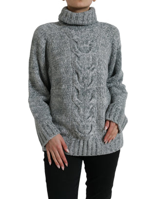 Pullover aus grauem Kaschmir mit Rollkragen