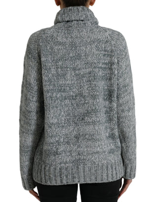 Pullover aus grauem Kaschmir mit Rollkragen