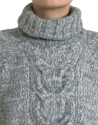 Pullover aus grauem Kaschmir mit Rollkragen