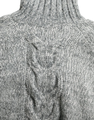 Pullover aus grauem Kaschmir mit Rollkragen