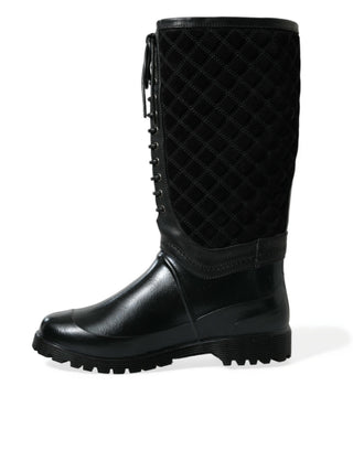 Botas de lluvia negras de gamuza de goma Chioggia