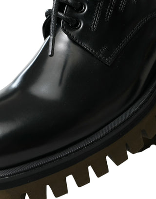 Black Leather Lace Up Derby Men Dress Shoes