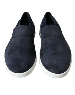 Blaue Wildleder Kaiman-Slipper Saint Tropez Schuhe