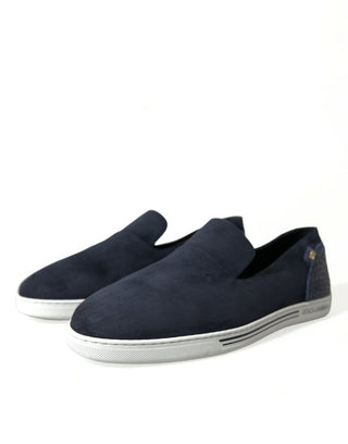 Blaue Wildleder Kaiman-Slipper Saint Tropez Schuhe