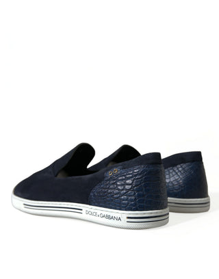 Blaue Wildleder Kaiman-Slipper Saint Tropez Schuhe