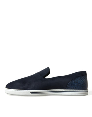 Blaue Wildleder Kaiman-Slipper Saint Tropez Schuhe