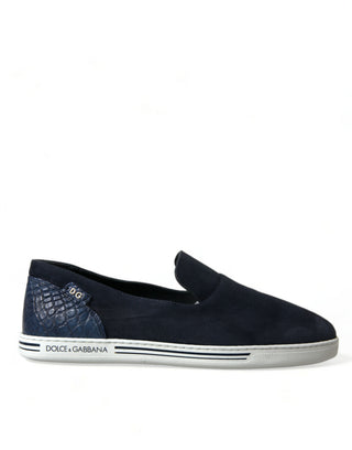 Blaue Wildleder Kaiman-Slipper Saint Tropez Schuhe