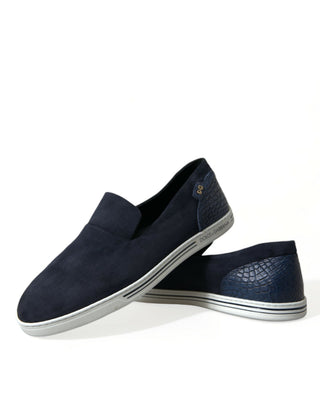 Blaue Wildleder Kaiman-Slipper Saint Tropez Schuhe