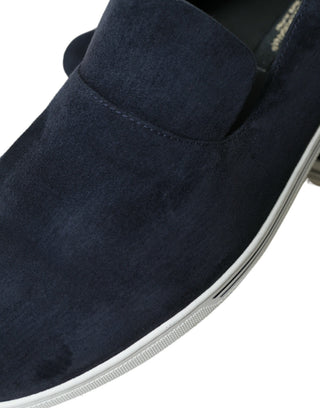 Blaue Wildleder Kaiman-Slipper Saint Tropez Schuhe