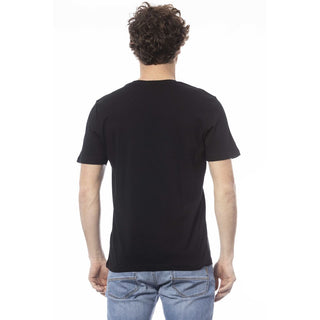 Camiseta negra de algodón para hombre