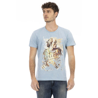 Hellblaues Baumwoll-Herren-T-Shirt