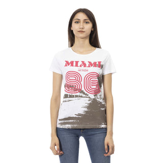 Weißes Baumwoll-T-Shirt für Damen