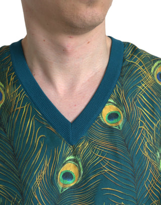 Grüner Pfauenfeder-Pullover
