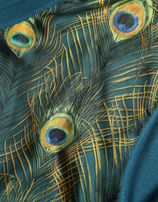 Grüner Pfauenfeder-Pullover