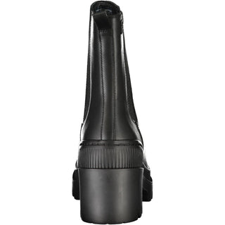 Schwarzer Polyester-Stiefel