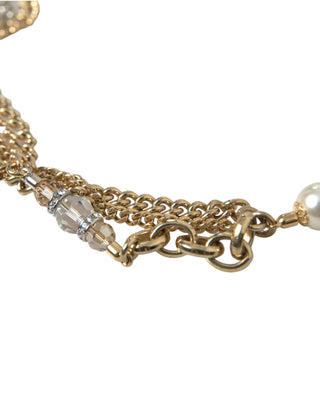 Cinturón de cintura con cadena trenzada de latón dorado azul