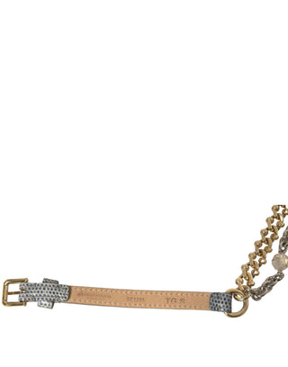 Cinturón de cintura con cadena trenzada de latón dorado azul