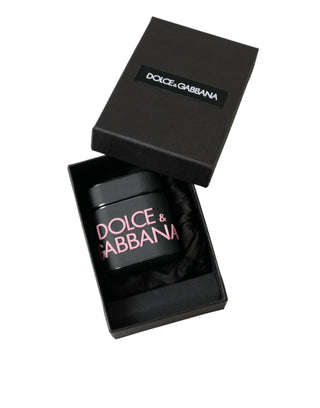 Funda para Airpods de silicona negra y rosa con logo en relieve