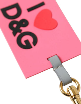 Pink Silikon DG Logo Gold Messing Schlüsselanhänger