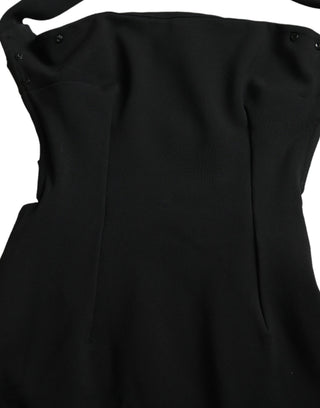 Black Sheath Halter Sleeveless Midi Dress
