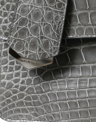 Bolso de mano mediano de cuero exótico gris para hombro