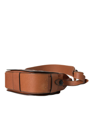 Bolso bandolera vertical de cuero de piel exótica negro y marrón
