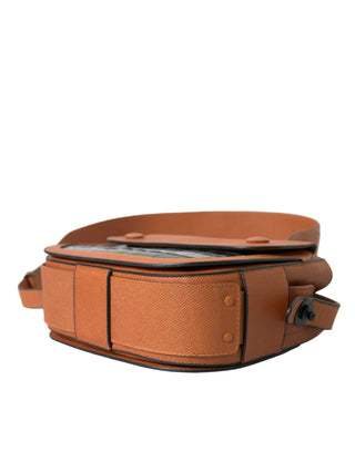 Bolso para cámara de cuero de piel exótica negro y marrón para hombro