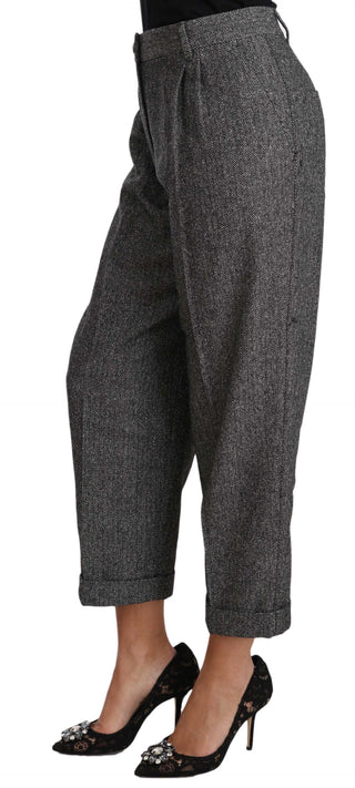 Pantalones Cortos de Lana Gris con Pliegues