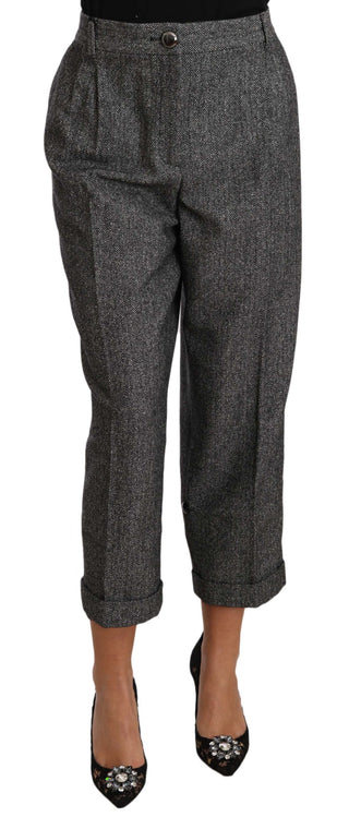 Pantalones Cortos de Lana Gris con Pliegues