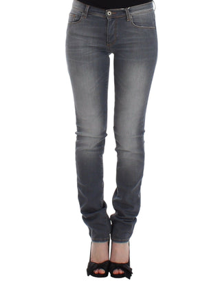 Graue Slim Jeans Denim Hose Skinny Leg Stretch