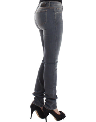 Graue Slim Jeans Denim Hose Skinny Leg Stretch