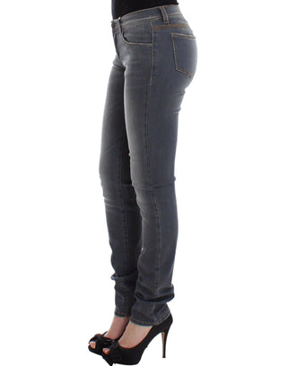 Graue Slim Jeans Denim Hose Skinny Leg Stretch