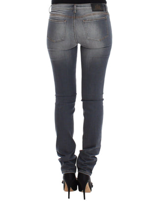Graue Slim Jeans Denim Hose Skinny Leg Stretch