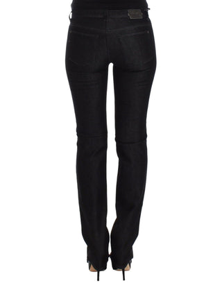 Schwarze Slim-Jeans Denim-Hose Skinny Leg Stretch