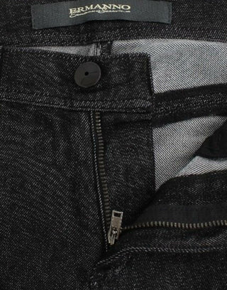 Schwarze Slim-Jeans Denim-Hose Skinny Leg Stretch